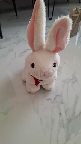 Soft white plush rabbit toy - good condition