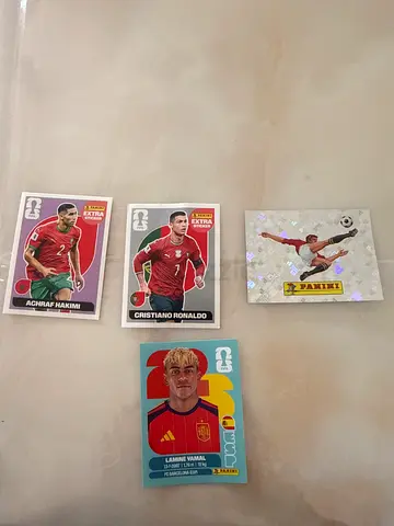 Panini sticker ( Ronaldo, hakimi , number 00, lamine yamal )