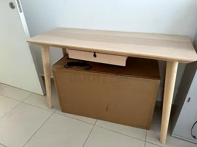 LISABO Desk, ash veneer, 118x45 cm