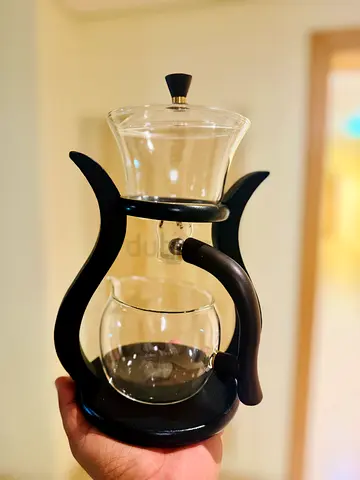Glass Pour-Over Coffee Maker with Wooden Stand - Used, Good Condition