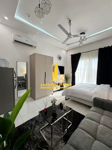 A golden opportunity! Luxurious, fully furnished studio apartment for monthly rent in Al Muwaihat 2, near the Saudi German Hospital – Ajman ✨