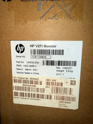 HP VZ17 27-inch LED Monitor - Boxed,just opened
