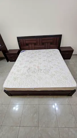 King size bed with Raha Ortho mattress and side tables