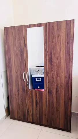 Sturdy Wood Grain Bed Frame with Mattress