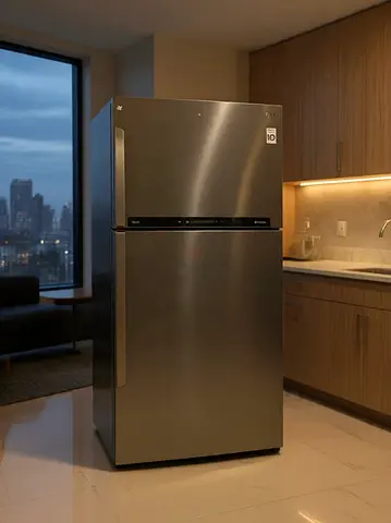 Stainless Steel Top-Freezer Refrigerator - Good Condition