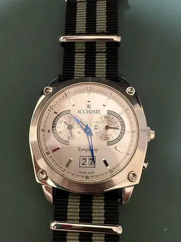 Accurate Symmetry chronograph mens wristwatch with NATO strap