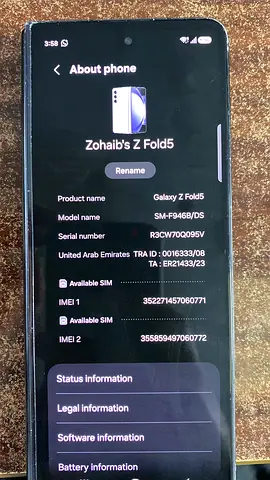Samsung Galaxy Z Fold5 512GB (SM-F946B/DS) - Good Working Condition