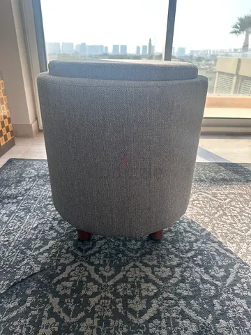 [MOVE OUT SALE] Stellar Fabric Ottoman with Storage (From Home Centre)