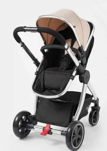 Lightweight 3-in-1 Beige Baby Stroller with Adjustable Handle and Storage Basket aed 350