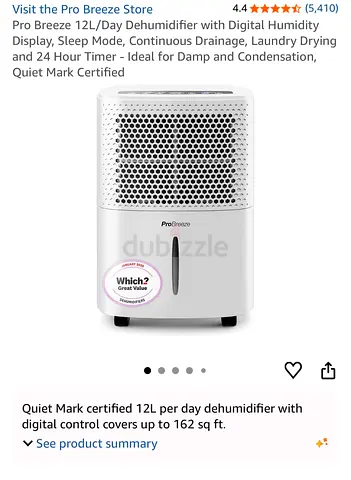 Pro Breeze 12L/Day Dehumidifier – Excellent Condition
