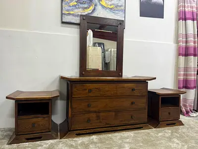 Solid wood TV table W dressing and sides tables