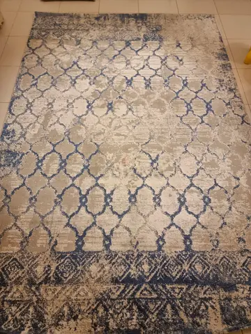 Used Blue Beige Moroccan-Style Area Rug - 2.5 x 1.7m (approx)