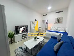 Furnished semi-detached kitchen studio with very high-end furniture for monthly rent in Ajman - Al R