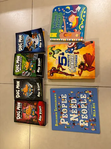 Mixed kids and young reader book — Dog Man series, 45-Minute Wonder Stories, Bedtime Stories.