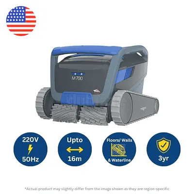 Robotic Pool Cleaner M700 - Automatic Floor  Wall Cleaner (220V, 16m Cable)