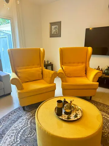 2 Arm Chair set with table