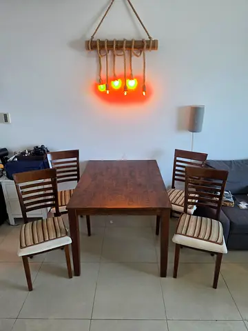 Wooden Dinning Table With 4 Chairs (Real Wood not MDF)