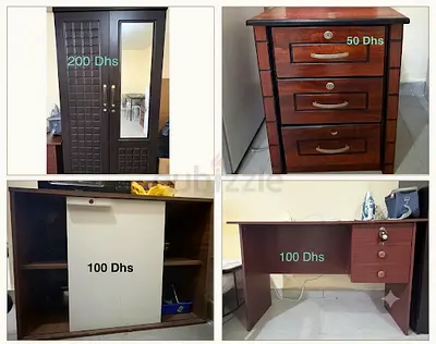 Used bedroom furniture set - wardrobe, drawers, desk and cabinet (priced)