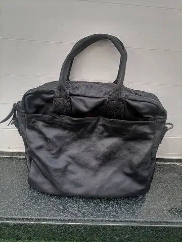 Black leather lap top bag