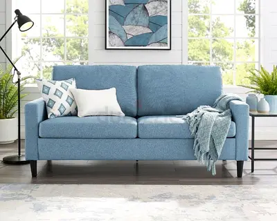Modern Light Blue 2-Seater Sofa