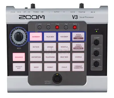 Zoom V3 Voice Effects Processor with Compression, Reverb, Delay, and Enhancer