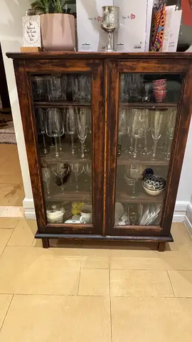 Glass wooden glass cabinet
