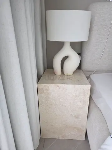 Beige Marble Bedside Tables