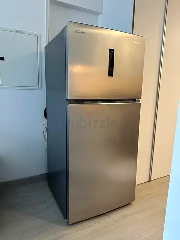 Panasonic Silver double-door refrigerator, good working condition