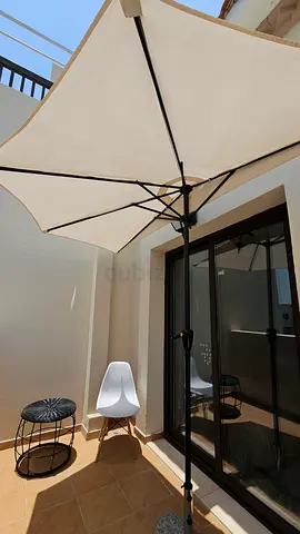 Patio balcony umbrella - light beige, good condition