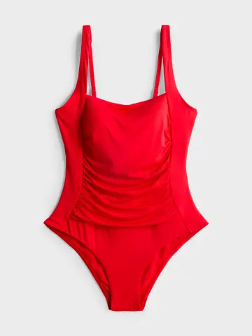 Primark Red Swimwear Draped Detail Moulded Control Swimsuit