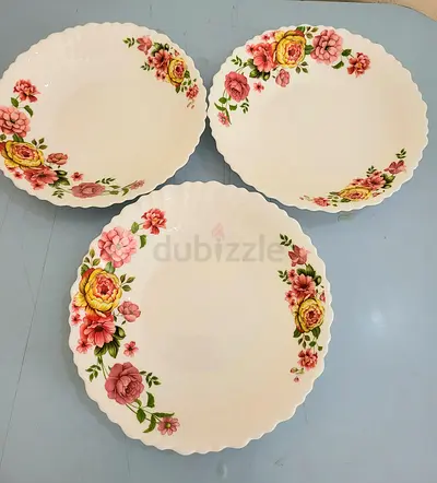 (8 plates) 3 Floral Serving Plates -2 decorative ceramic dinner plates-3 Floral Dinner Plates