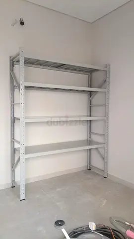 Heavy-duty metal storage shelving rack - 4 tiers, 2.5meter hight