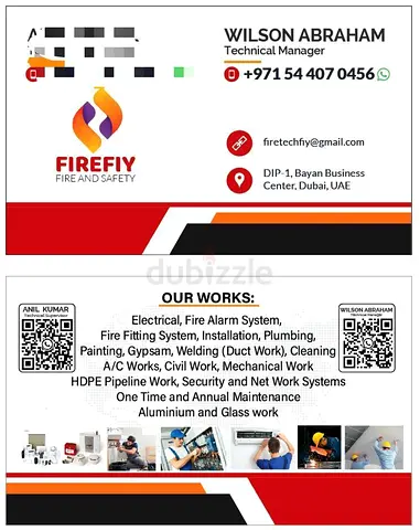 Firefify - Electrical, Fire Alarm Maintenance Services (Business Card)