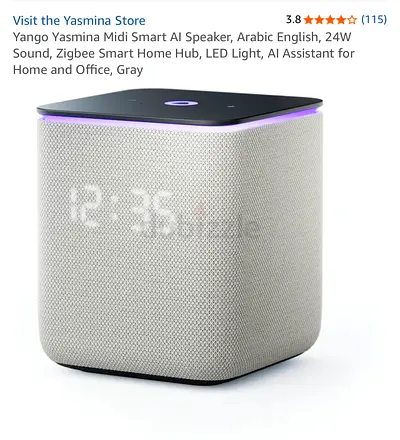 Yango Yasmina Midi Smart AI Speaker with Clock Zigbee Hub - Gray
