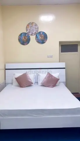 White double bed with headboard - good condition
