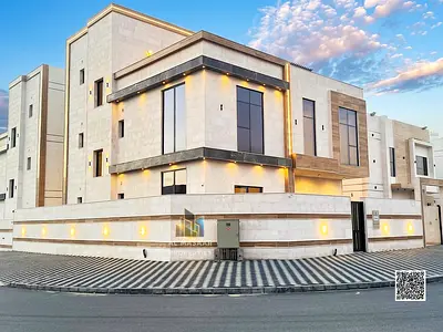 فيلا زواية شارعين قربية من المسجد مساحة الارض 4350 قدم 7 غرف ماستر و رووف بسعر شامل رسوم التسجيل و التملك
