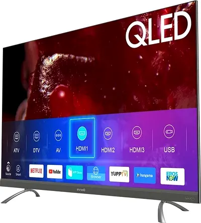 Evvoli 75 inch 4K QLED Android Smart TV – Black | 75EV350QA