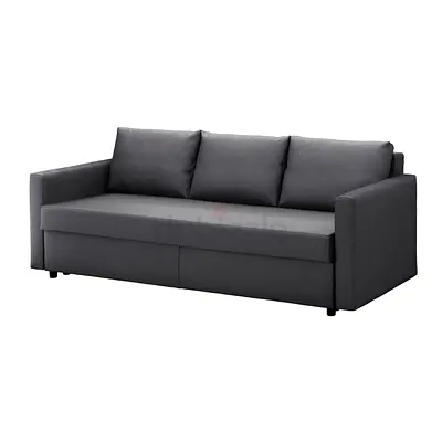 Modern 3-Seater Grey Fabric Sofa Bed