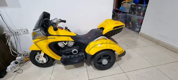 Yellow Electric Ride-On Trike for Kids — Good Working Condition