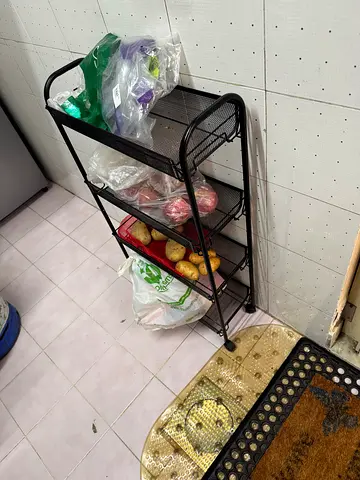 Slim 4-Tier Metal Kitchen Rack / Vegetable Storage Cart