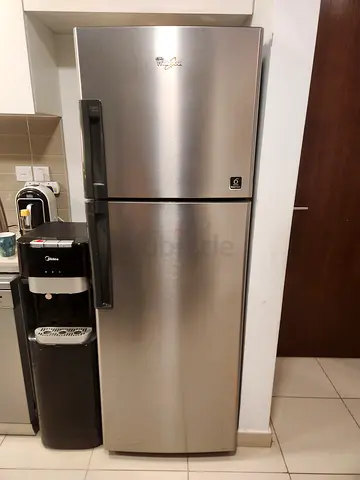 Whirlpool Stainless Steel Double-Door Refrigerator - Good Condition