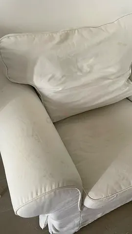 IKEA Used white slipcovered armchair (comfortable, washable cover)
