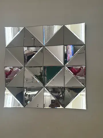 Geometric Decorative Wall Mirror Panel - 16 Square Triangular Mirrors 100cm x100 cm from home center