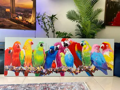 Huge vibrant painting