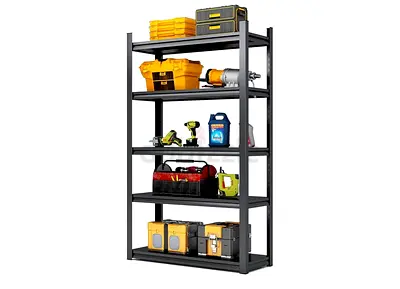 Heavy-duty 5-Tier Metal Storage Shelf / Garage Rack - Sturdy  Spacious