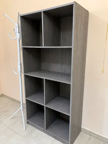 Grey 8-Cube Wooden Storage Shelf - Good Condition