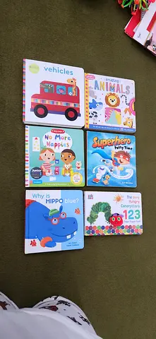 Set of 6 Board Books for Toddlers - Animals, Vehicles, Numbers, Colors