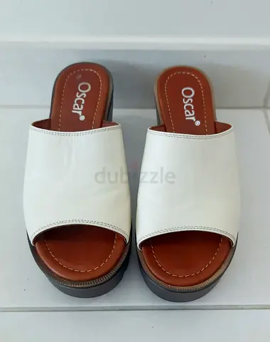 White Brown Womens Slide Size 37