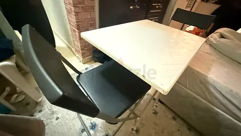 Folding table with 2 folding chairs for sale AED 60 only