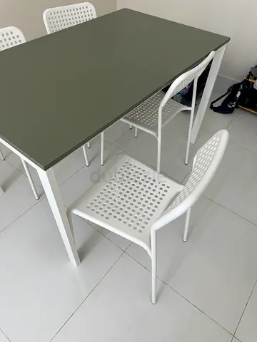 Ikea Dining set, 1 table and 4 chairs. 3 months old. Pick up in Arjan (Al barsha south 3)